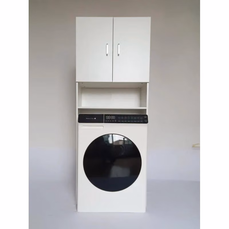 Mobile per lavatrice Casa Collection Bianco con ripiani interni e ante a battente L: 65 cm, P: 31,5 cm, H: 170 cm – 2