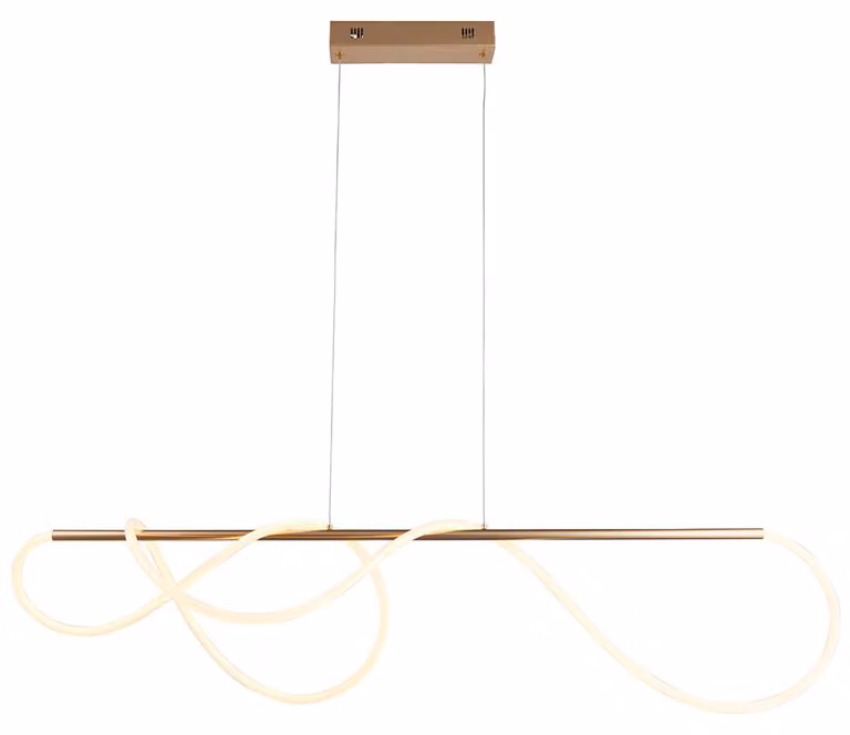 Lampada a sospensione LED ATTALEA, oro satinato, 43,7 W, luce calda 4000 lm, metallo, dimensioni: 174x120x20 cm, IP20, Endon