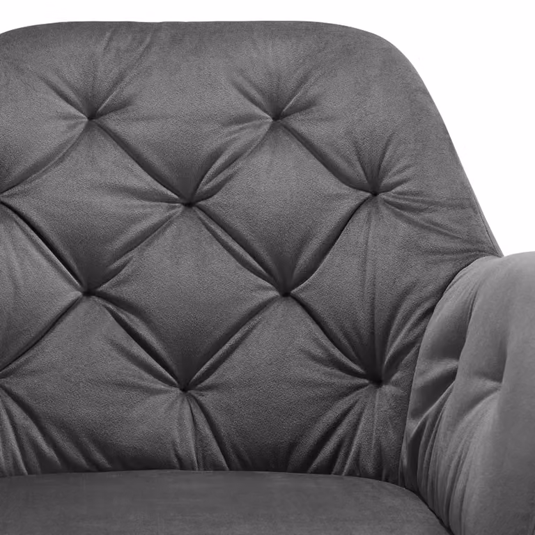 Set di 2 poltrone girevoli moderne in velluto TecTake GmbH, colore antracite, con braccioli