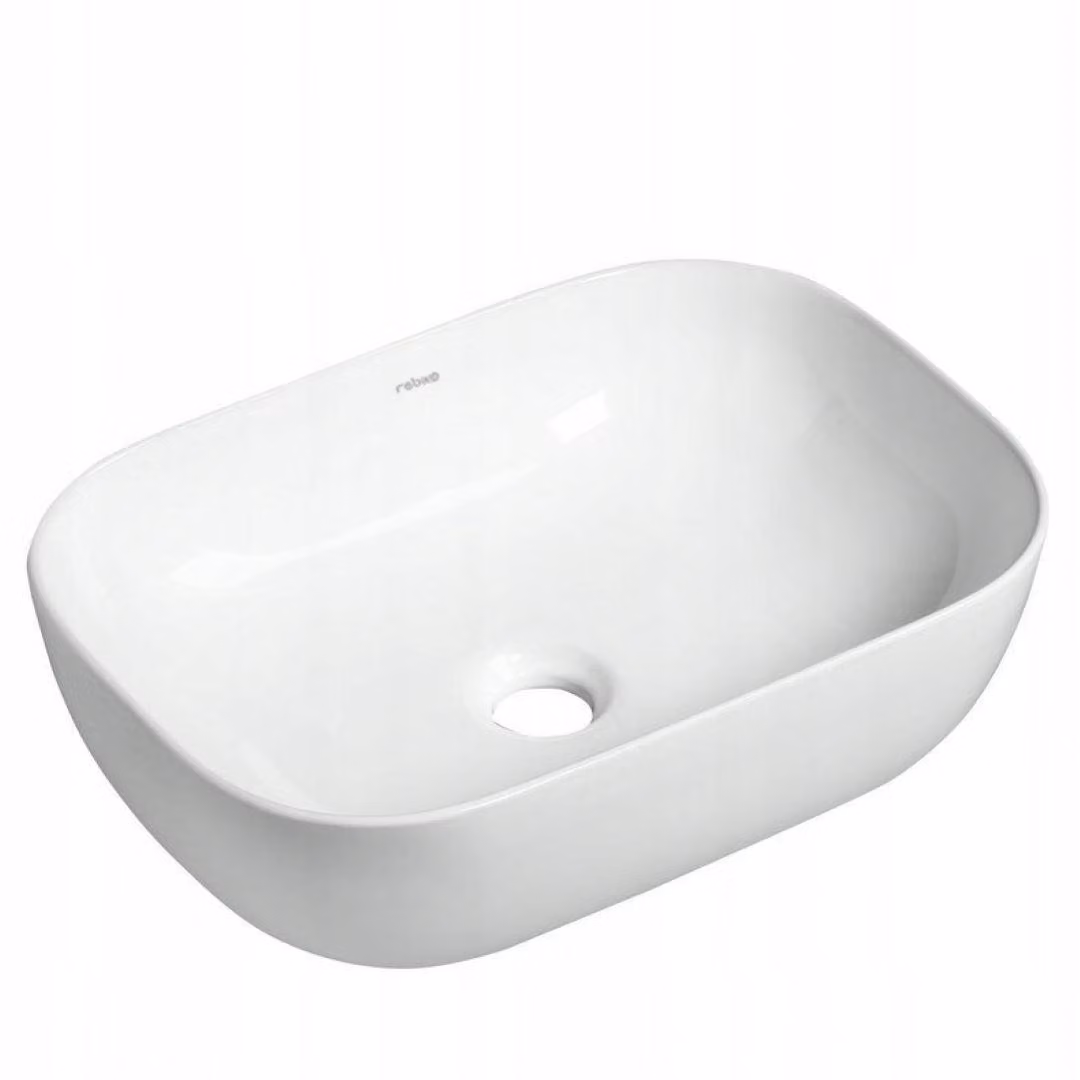 Lavabo da appoggio in Vetroceramica bianco 46x33