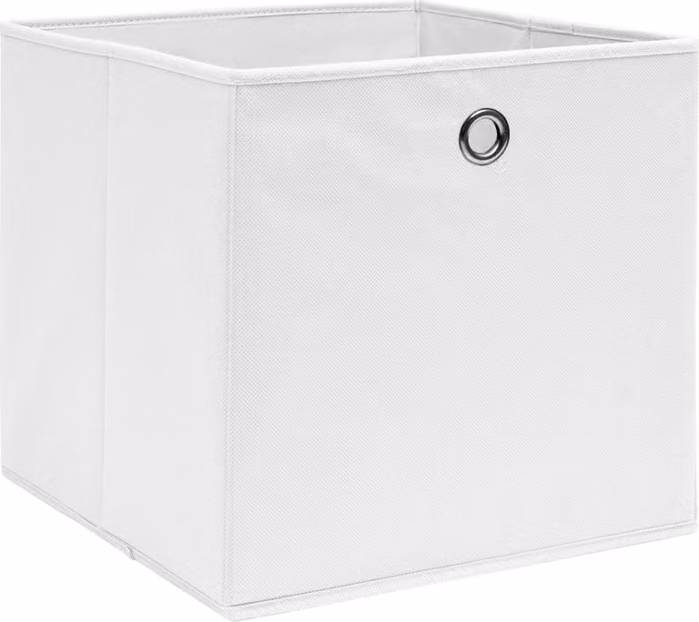 vidaXL Scatole portaoggetti 10 pz. Tessuto non tessuto 28x28x28 cm Bianco
