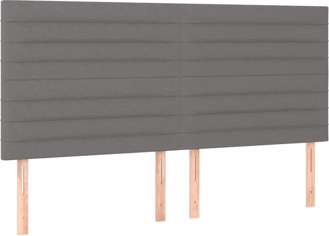 Testiera | Testata Grigio Scuro 180x5x118/128 cm Tessuto