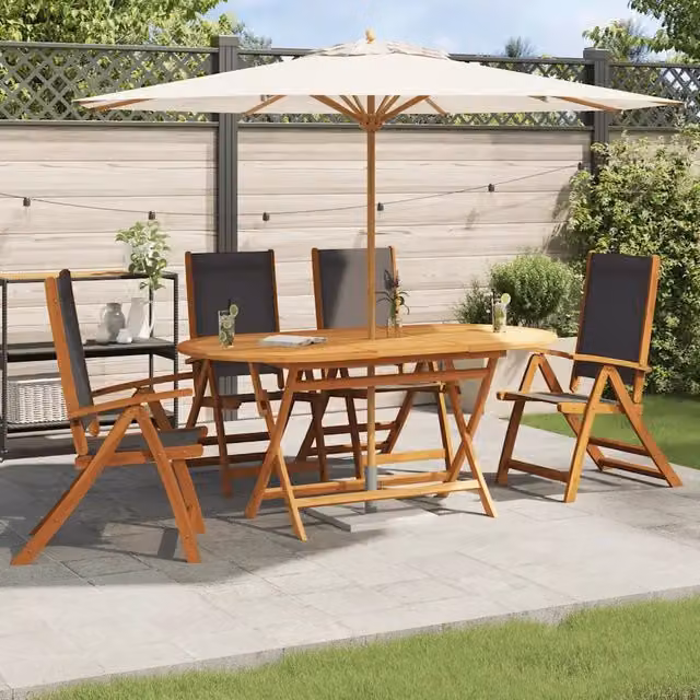 Sedie Pieghevoli 4pz Legno Massello Acacia e Textilene 3120454