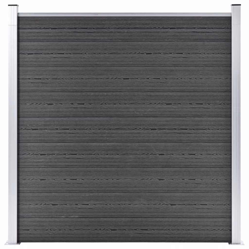 Elemento di recinzione in WPC 180x186 cm nero