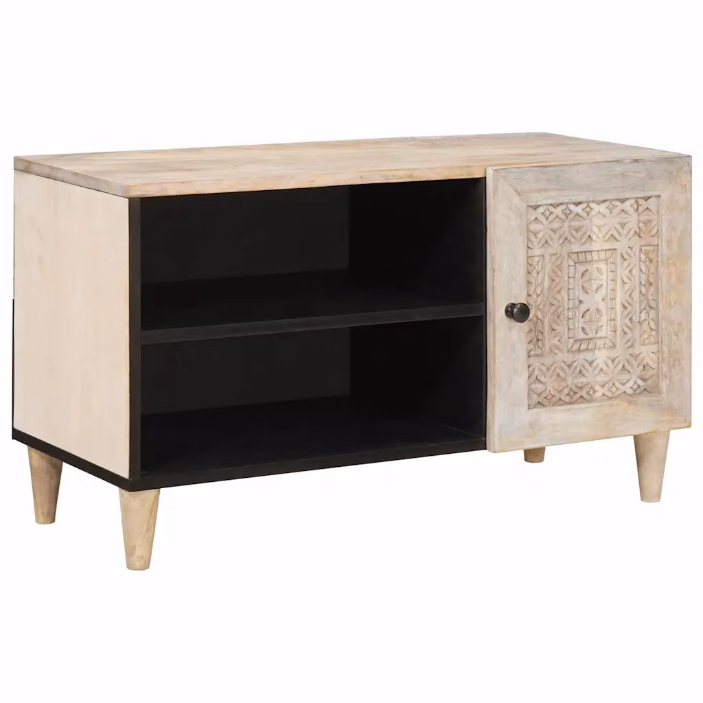 Unità TV moderna vidaXL in legno bianco con scomparti multimediali L/P/H: 80 x 33 x 46 cm