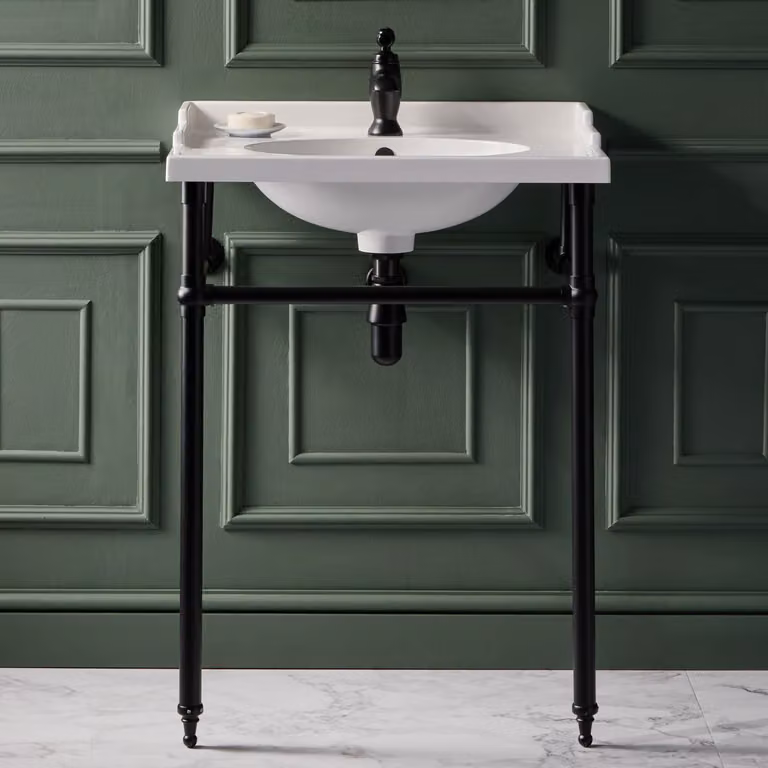 Consolle Nera con Lavabo Tradizionale – 630 mm – Elizabeth