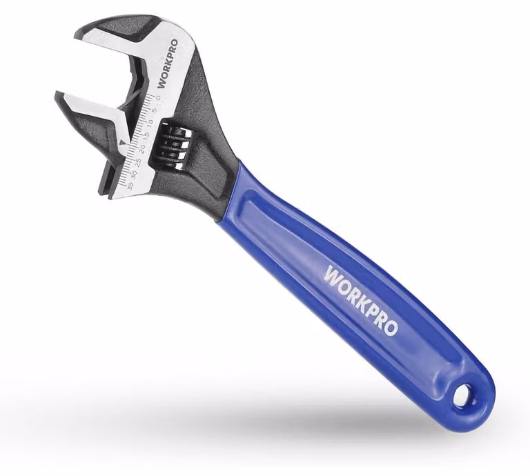 Chiave a forchetta regolabile da 250 mm, acciaio Cr-V, impugnatura bi-materiale, scala metrica da 0 a 35 mm