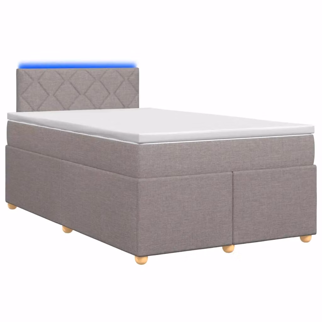 Letto box spring con materasso ibrido vidaXL in tessuto con base contenitore e illuminazione sottostante L/P: 120 x 200 cm – 2