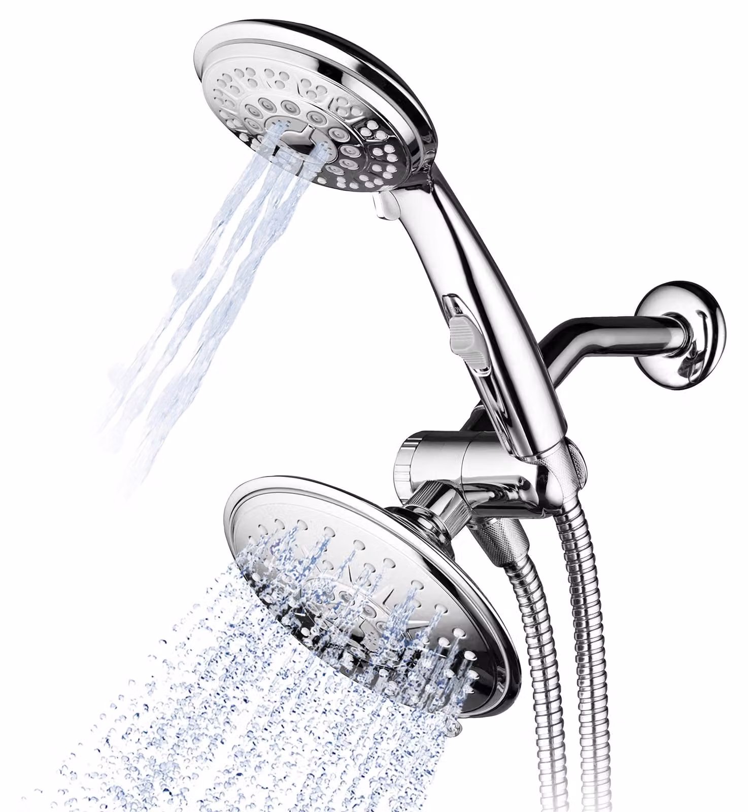 Doccia a soffitto e soffione a mano, 30 getti, cromato, per bagno