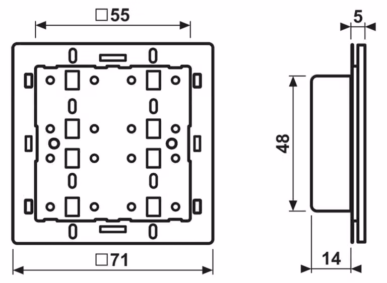 JUNG KNX modulo radiopulsante adattatore cornice 3-gang