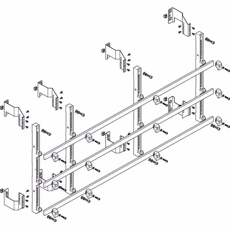 Modulo barra collettrice ABN piatto 5FB/5RE 185 mm con CU 30x10 mm, a 3 poli, EBM 150 mm MFSC55963