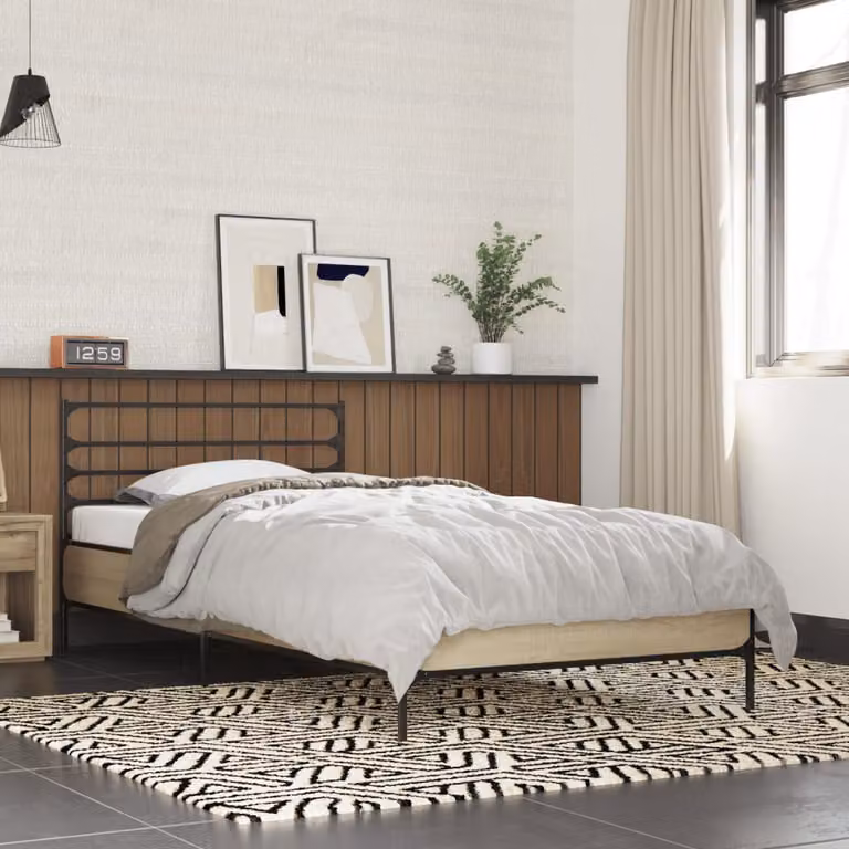 Giroletto vidaXL in Rovere Sonoma e Metallo, L/P/H: 193 x 74 x 78 cm