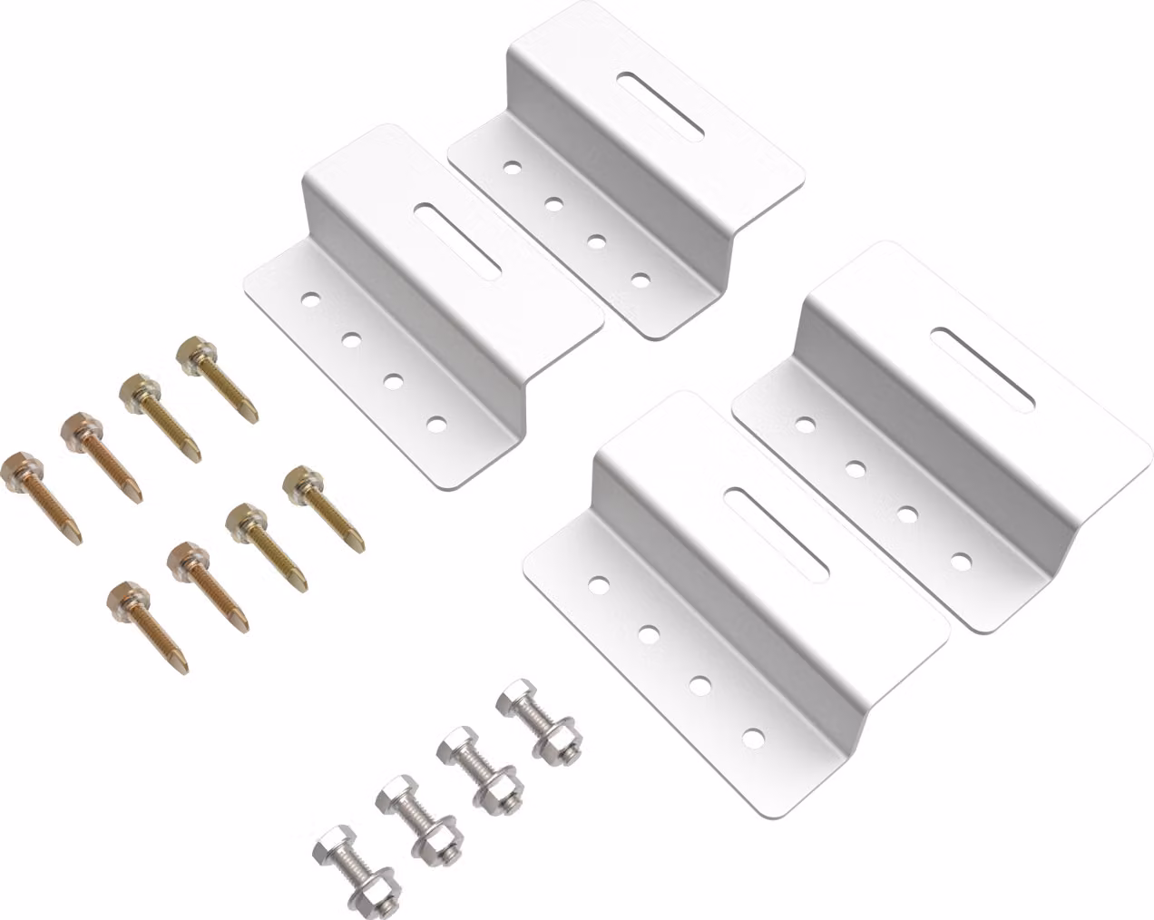 enjoy solar® 4 pezzi angolari in alluminio a Z 100 mm Supporto per moduli solari incorniciati, adatto a tutte le larghezze dei moduli, IVA 0%.