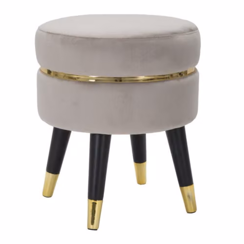 Sgabelli Bassi SGABELLO PARIS GRIGIO/GOLD CM Ø 35X40,5 Mauro Ferretti