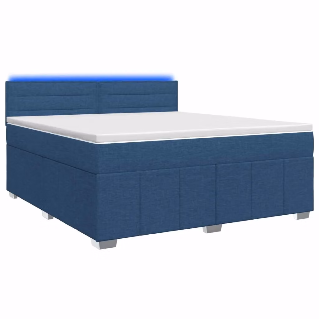 Letto box spring ibrido vidaXL con materasso a molle insacchettate e base a sollevamento, colore blu, L/P: 160 x 200 cm – 2