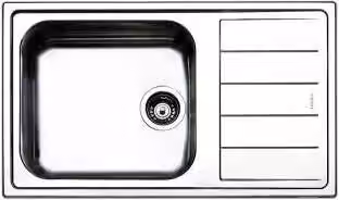 Lavello ad incasso Apell Linear 1 vasca con gocciolatoio a destra in acciaio inox spazzolato colore argento L: 86 cm, P: 50 cm – 2
