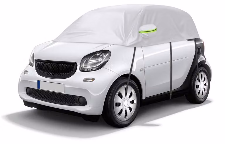 Copertura impermeabile per auto, adatta a garage parziali, per Smart Fortwo dal 2006 al 2025, colore argento