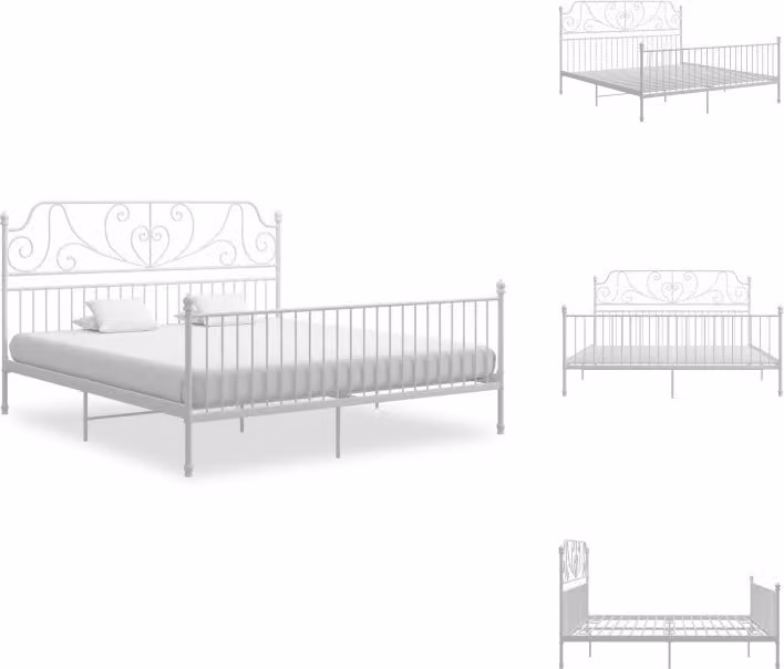 vidaXL Struttura letto in metallo bianco 200x200 cm - Letti e strutture letto