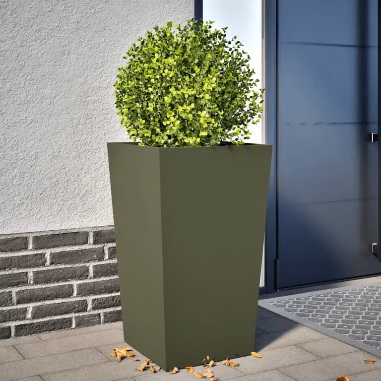 Fioriera da giardino vidaXL in acciaio verde, L/P/H: 45 x 45 x 75 cm