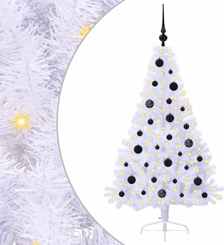 Albero di Natale artificiale Bianco 150 cm PVC e Acciaio