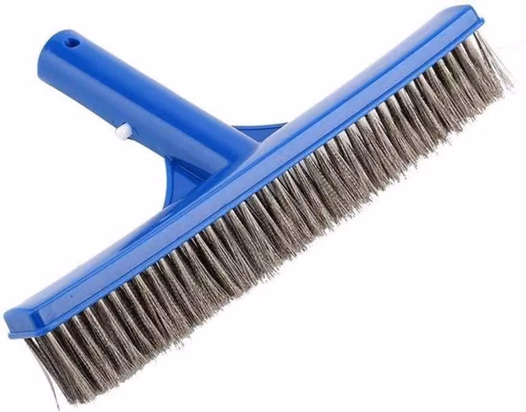Spazzola in acciaio inossidabile per piscine, 25 cm (10 pollici), ideale per la pulizia di pareti e fondi di piscine, vasche idromassaggio e sorgenti termali