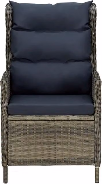 Sedia da giardino reclinabile vidaXL in rattan e metallo marrone e nero