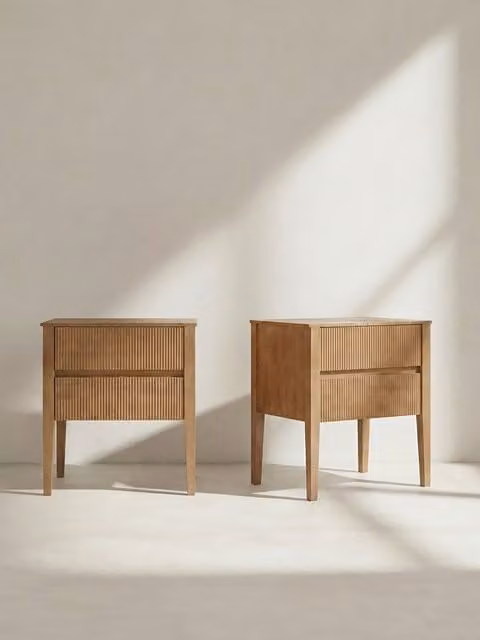 Set di 2 comodini Kailas in legno di mango marrone con 2 cassetti Kenay Home