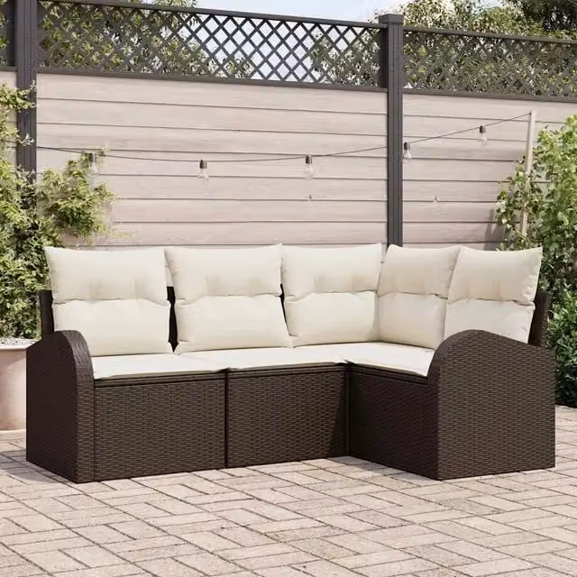 Set Divano da Giardino Marrone polyrattan 3346018