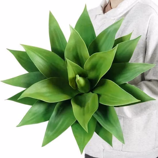 Pianta di Agave in vaso di 56cm Kunstmatige Vetplant Nepplant Mini Binnenvaas Quadrato Vaso Bianco per Casa e Giardino Decorazione Verde