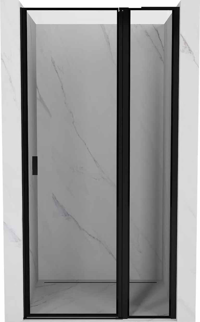 Mexen Mist L porta doccia battente destra 110 cm, cornice nera, nero - 8A4L-110-000-70-70-P