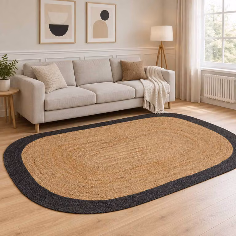 vidaXL Tappeto da Area Grigio Scuro 205 x 305 cm Juta