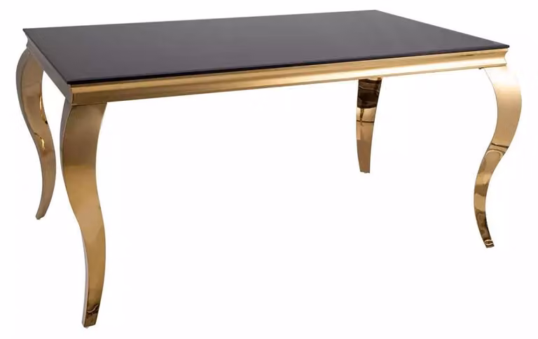 FURNLUX Tavolino da soggiorno Prince, nero e oro, 150 cm / Colore principale: / Dimensioni: