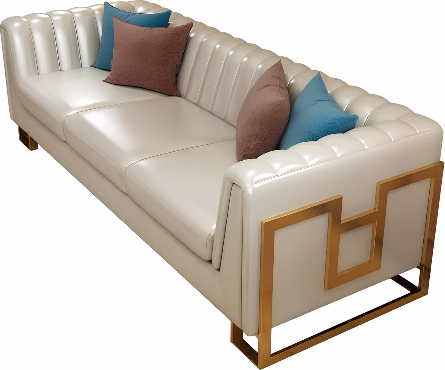 Ledersofa Couch Dreisitzer Garnitur Design Modern Sofas Sofa 3 Sitzer Edelstahl