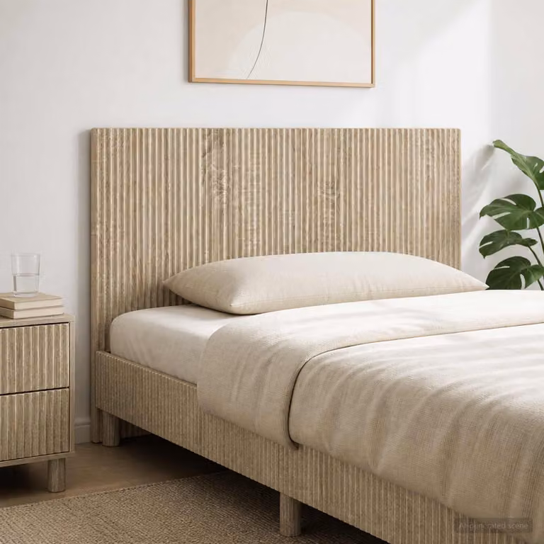 Testiera da muro vidaXL ARNHEM in legno ingegnerizzato Rovere Sonoma con ripiano integrato, marrone e beige, L: 100 cm, H: 50 cm, P: 8,75 cm