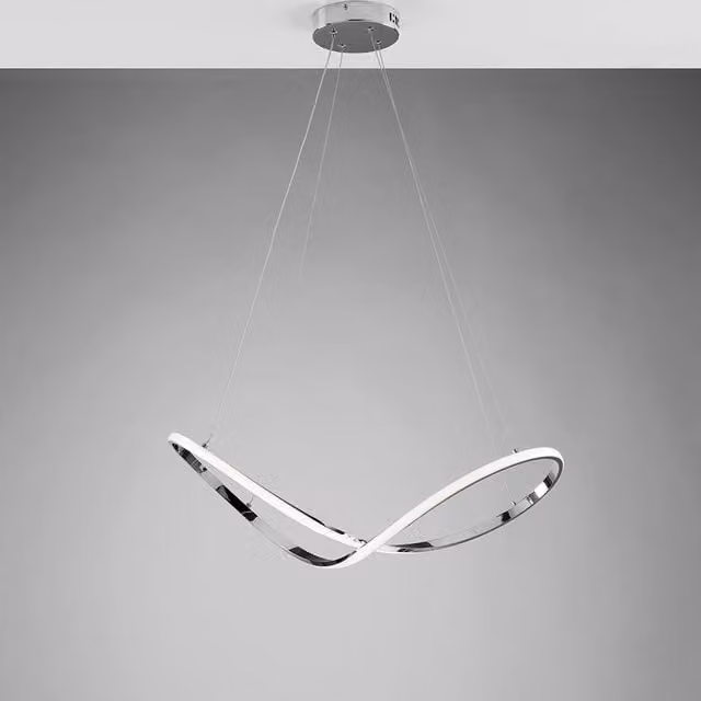 Sospensione Moderna Luce Led Integrata Metallo e Alluminio Cromo Serie Infinity