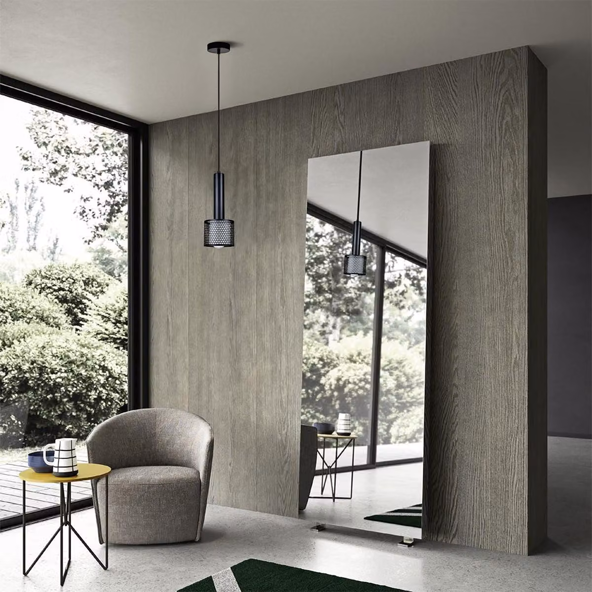 Lampada a sospensione AMO nera 1xE27x15W in metallo, dimensioni: 150x12x12 cm, IP20, Light Prestige