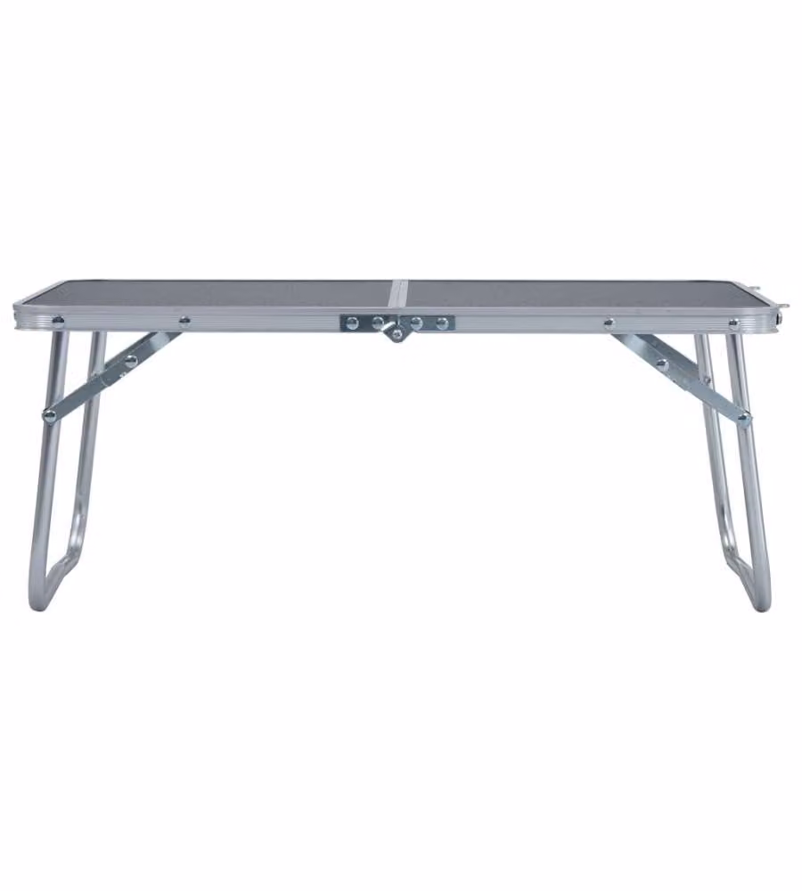 Tavolo Pieghevole da Campeggio Grigio in Alluminio 60x40cm