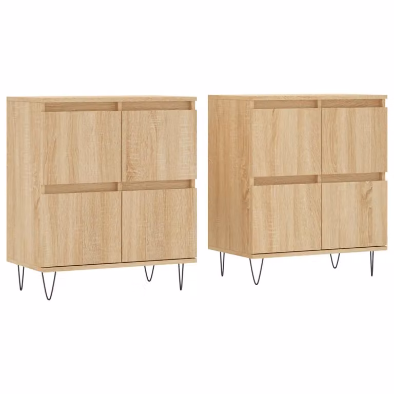 Credenze 2 pz Rovere Sonoma in Legno Multistrato