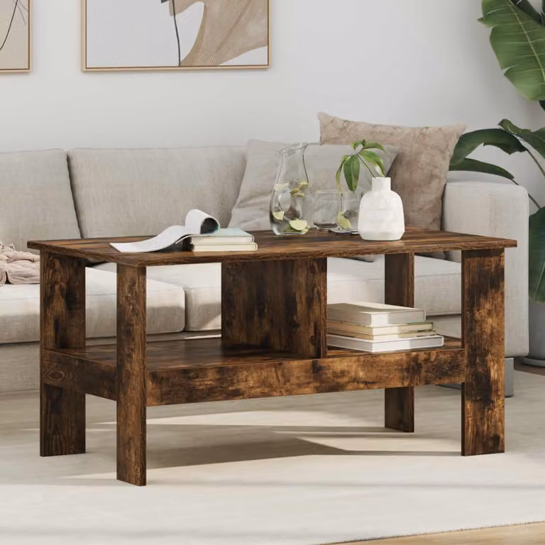 vidaXL Tavolino da salotto moderno in legno marrone L/P/H: 90 x 50 x 45 cm