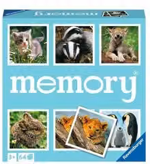 Gioco Memory Animal Babies Ravensburger multicolore con 64 tessere