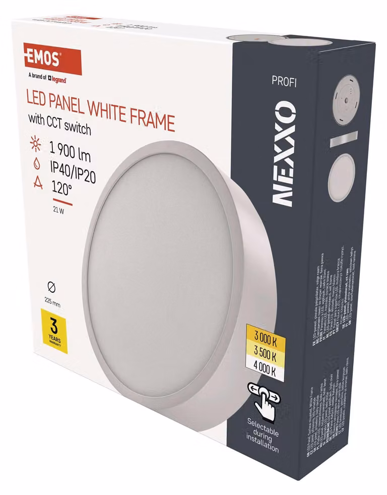 EMOS Apparecchio LED NEXXO bianco, 22,5 cm, 21 W, bianco caldo/neutro, ZM5143