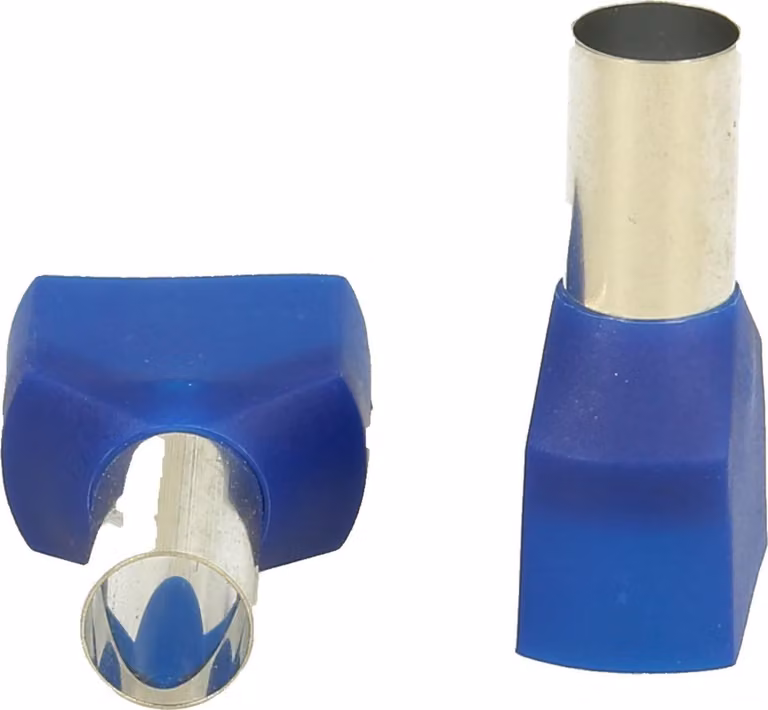 Guaine terminali isolate a due estremità, dimensione N, codificate a colori secondo la norma DIN, sezione 2x 16mm², colore blu - 1 pezzo