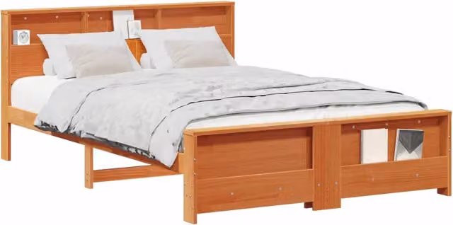 Letto matrimoniale | Letto per adulti | Struttura del letto con testiera Marrone cerato 150 x 200 cm