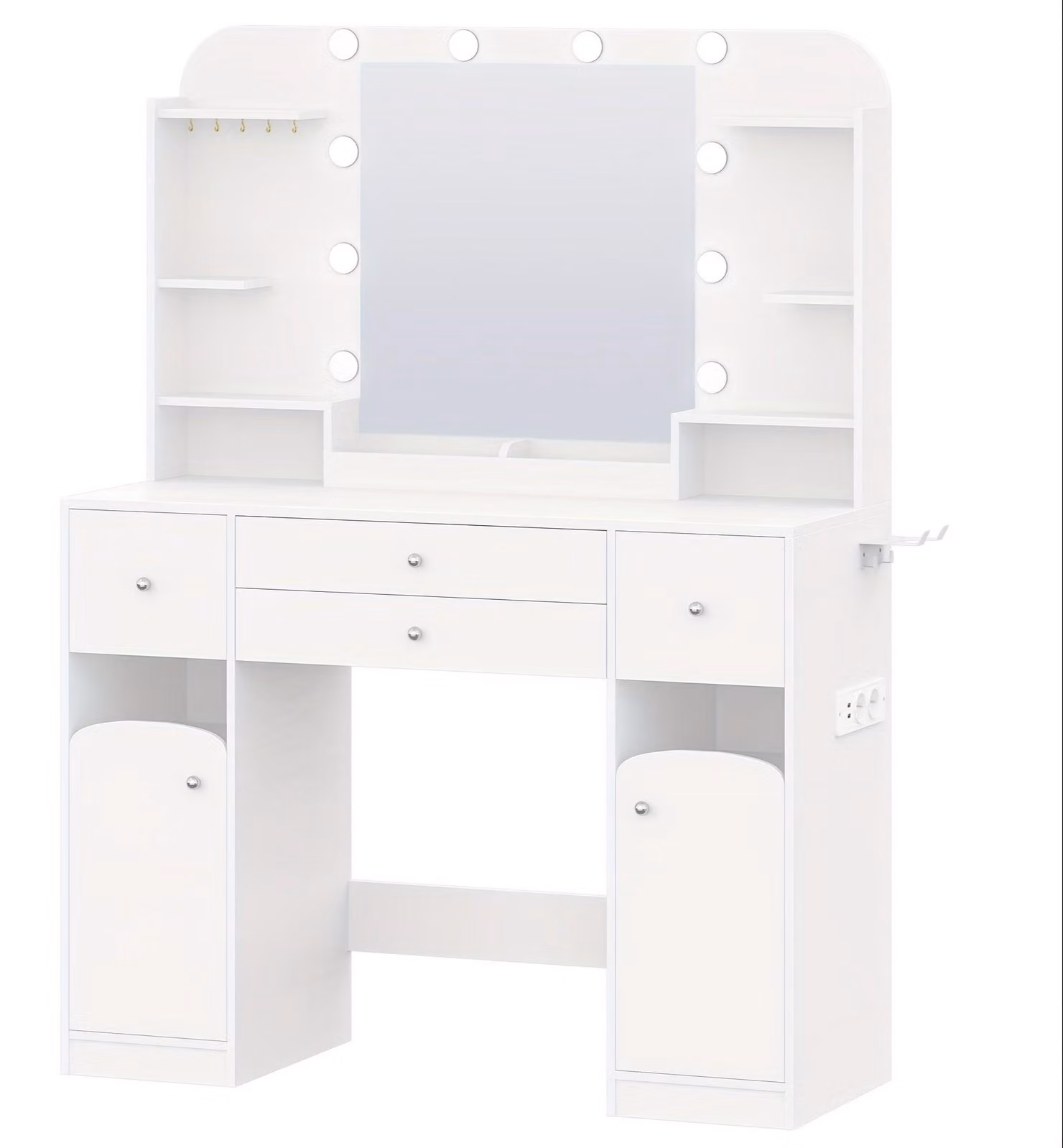 Tavolino da trucco - Comodino da trucco - Specchiera da trucco - Scrivania da trucco - Organizzatore per trucchi - Illuminazione a LED