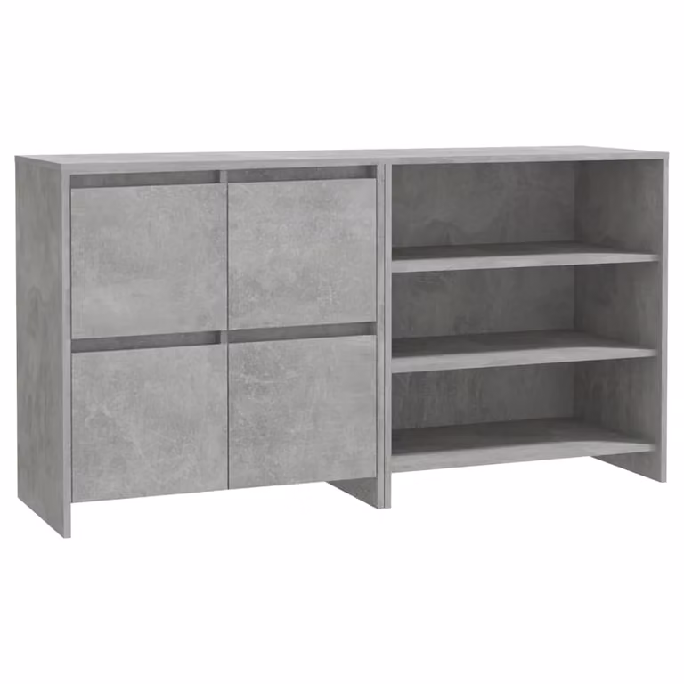 Credenze 2 pz Grigio Cemento in Legno Multistrato