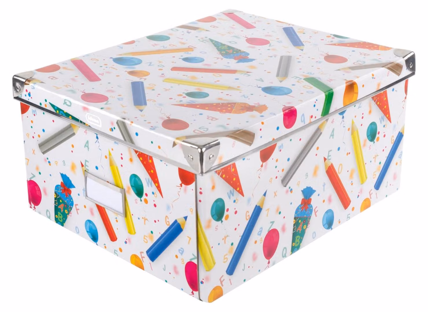 Contenitore pieghevole con coperchio, ideale per la scuola, dimensioni 35x28x17 cm