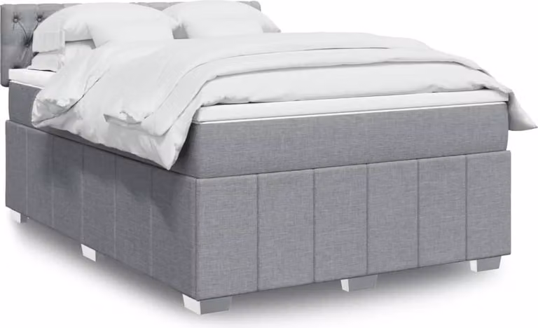 Maison Exclusive - Giroletto a Molle con Materasso Grigio Chiaro 140x200cm Tessuto