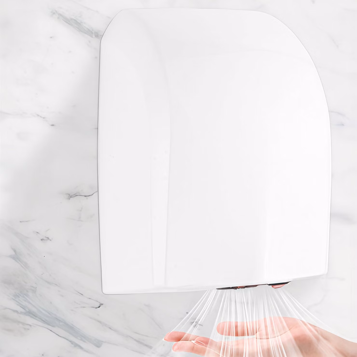 Asciugamani elettrico da parete, 1400 W, tempo di asciugatura da 7 a 13 secondi, sensore a infrarossi