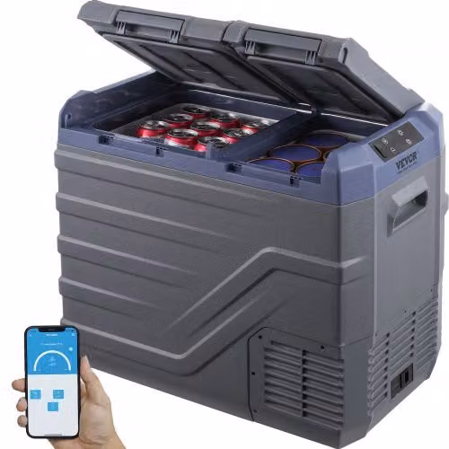 Frigorifero Portatile VEVOR per Auto e Camper, Congelatore a Doppia Zona da 40 L, Grigio