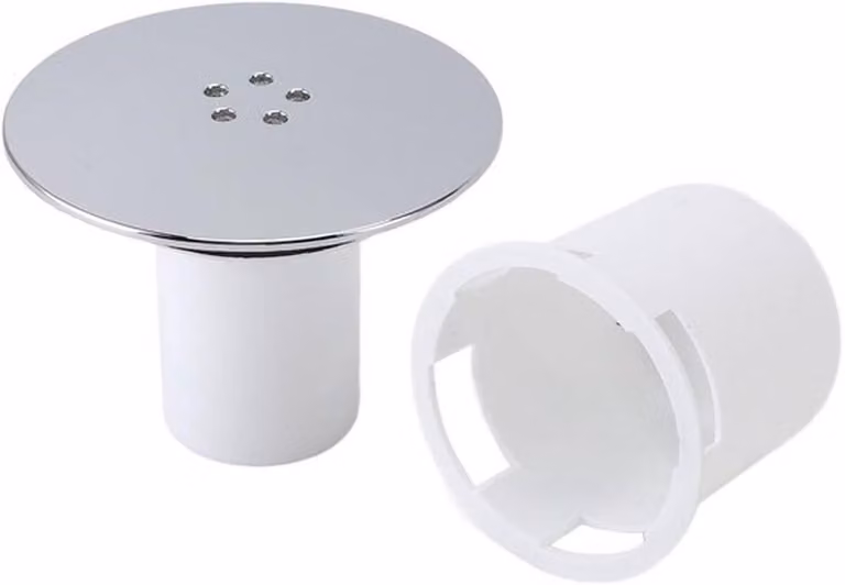 Copertura per doccia con detergente per capelli - Griglia di scarico per doccia - Facile da pulire - Materiale: plastica - Diametro: 115 mm - Peso: 123 g - Scarico